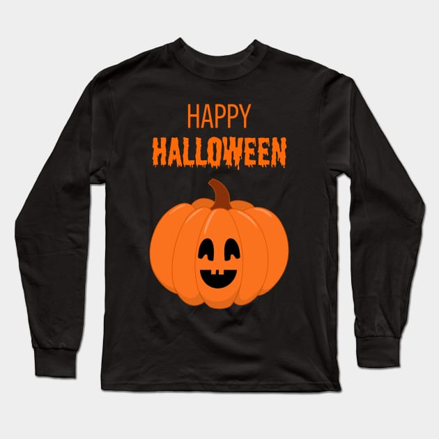 Happy Halloween Pumpkin Face #7 Long Sleeve T-Shirt by MickeyEdwards